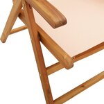 vidaXL Chaises de jardin lot de 2 beige bois d'acacia massif et tissu