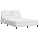 vidaXL Lit avec matelas blanc 140x200 cm similicuir