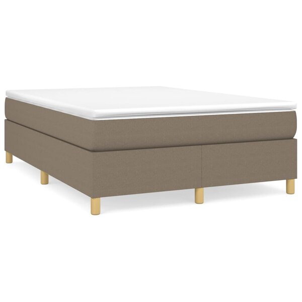 vidaXL Sommier à lattes de lit avec matelas Taupe 140x200 cm Tissu