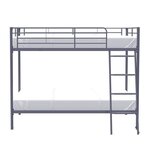 Lits superposés en métal - Dark Grey - Sommiers inclus - 2 x 140 x 190 cm - ALICE