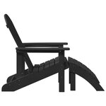 Chaises Adirondack vidaXL avec Reposes-Pieds 2 Pièces Noir HDPE