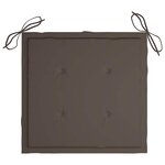 vidaXL Chaises de jardin et coussins taupe lot de 8 Bois teck massif