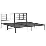 vidaXL Cadre de lit métal avec tête de lit noir 193x203 cm