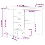 vidaXL Bureau "ASKIM" avec tiroirs Blanc 95x40x75 cm en Bois Massif de Pin
