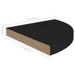 vidaXL Étagères d'angle flottantes 2 Pièces noir 35x35x3 8 cm MDF