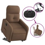 vidaXL Fauteuil inclinable électrique marron tissu