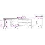 vidaXL Meuble TV blanc brillant 180x31 5x40 cm bois d'ingénierie