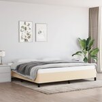 vidaXL Cadre de lit Crème 200 x 200 cm Tissu