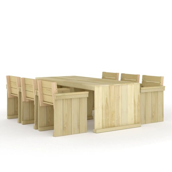 vidaXL Ensemble à manger de jardin 7 Pièces Bois de pin imprégné