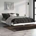 vidaXL Cadre de lit sans matelas blanc brillant 140x190 cm