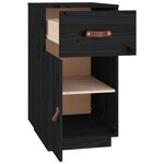 vidaXL Armoire de bureau Noir 40x50x75 cm Bois massif de pin
