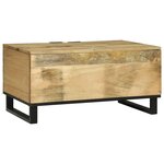 vidaXL Table Basse 80x50x40 cm Bois Massif Mangue
