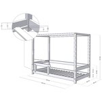 Lit cabane enfant BUNKY 80 x 160 vert pétrole