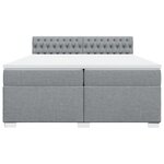 vidaXL Sommier à lattes de lit avec matelas Gris clair 200x200cm Tissu