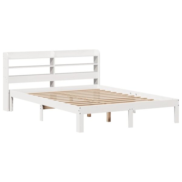vidaXL Cadre de lit avec tête de lit blanc 150x200 cm bois pin massif