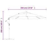 vidaXL Parasol déporté avec mât en aluminium 350 cm Noir