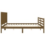 vidaXL Cadre de lit avec tête de lit marron miel 200x200cm bois massif