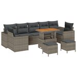 vidaXL Ensemble de canapé de jardin gris 4 pièces Gris Ramie