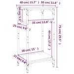 vidaXL Table d'appoint Chêne fumé 40x30x75 cm Bois d'ingénierie