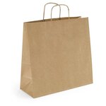 Sac kraft brun à poignées torsadées raja 46 x 36 x 14 cm (lot de 100)