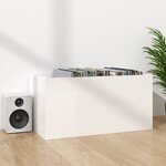 vidaXL Boîte de rangement de vinyles Blanc brillant 71x34x36 cm