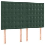 vidaXL Sommier à lattes de lit et matelas Vert foncé 140x190cm Velours