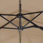 vidaXL Parasol de jardin à double tête taupe 316x240 cm