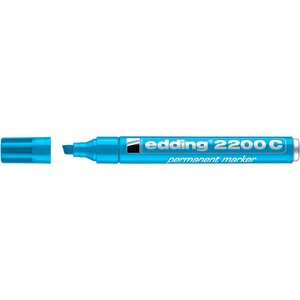 Marqueur Permanent 2200C Corps Alu Pointe Biseau Bleu clair 1-5 mm EDDING