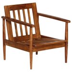 vidaXL Fauteuil Marron Cuir véritable avec bois d'acacia