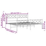 vidaXL Cadre de lit métal avec tête de lit/pied de lit blanc 183x213cm