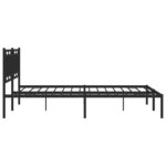 vidaXL Cadre de lit métal avec tête de lit noir 193x203 cm