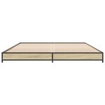 vidaXL Cadre de lit chêne sonoma 135x190 cm bois d'ingénierie et métal