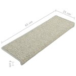 vidaXL Tapis d'escalier autocollants 15 Pièces 65x21x4 cm Gris