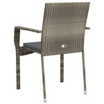 vidaXL Chaises de jardin avec coussins lot de 2 Résine tressée Gris