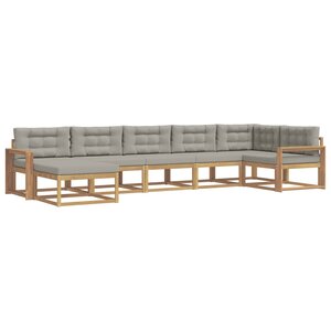 vidaXL Ensemble de canapés d'extérieur 7 Pièces Blanc et gris clair