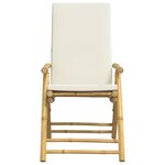 vidaXL Chaises de bistro pliantes lot de 4 et coussins blanc crème