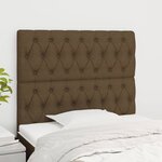 vidaXL Têtes de lit 2 Pièces Marron Foncé 90x7x78/88 cm Tissu