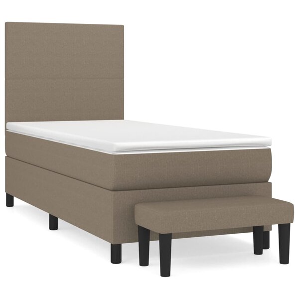 vidaXL Sommier à lattes de lit avec matelas Taupe 80x200 cm Tissu