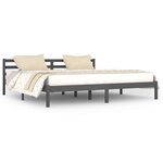 vidaXL Cadre de lit Bois massif de pin 200x200 cm Gris