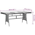 vidaXL Table de jardin Noir 160x70x72 cm Résine tressée et acacia