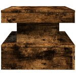 vidaXL Table basse avec lumières LED chêne fumé 90x50x40 cm