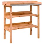 vidaXL Table à plantes avec étagères marron 78x38x82 5cm bois de sapin