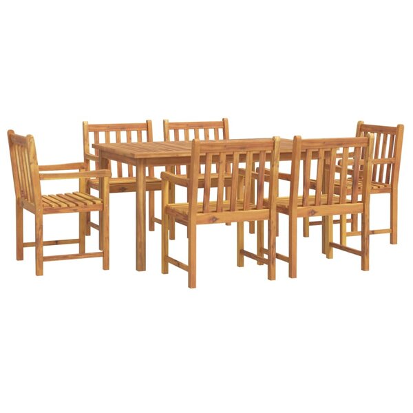 vidaXL Ensemble à manger de jardin 7 Pièces Bois d'acacia solide