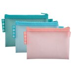 Pochette À Fermeture Éclair En Plastique Souple Chromaline Pastel - A6 - Couleurs Assorties - X 12 - Exacompta