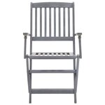 vidaXL Mobilier à dîner de jardin 7 Pièces Bois d'acacia massif Gris