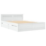 vidaXL Cadre de lit avec tête de lit blanc 135x190cm bois d'ingénierie
