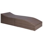 vidaXL Chaise longue avec coussin Résine tressée Marron