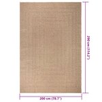 vidaXL Tapis ZIZUR 200x290 cm aspect de jute intérieur et extérieur