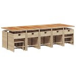 vidaXL Ensemble à manger de jardin et coussins 15 Pièces beige