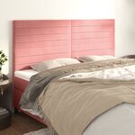 vidaXL Têtes de lit 4 Pièces Rose 90x5x78/88 cm Velours